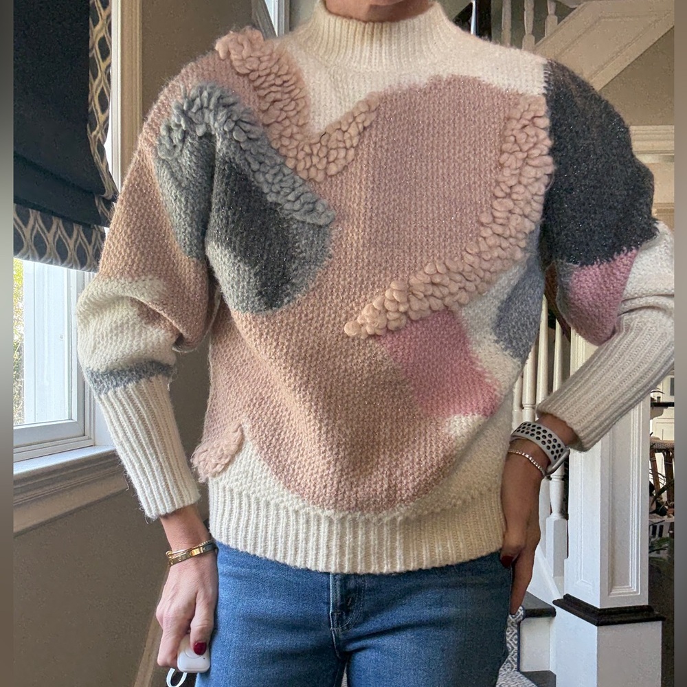 kate spade Cream and Pink textured Sweater